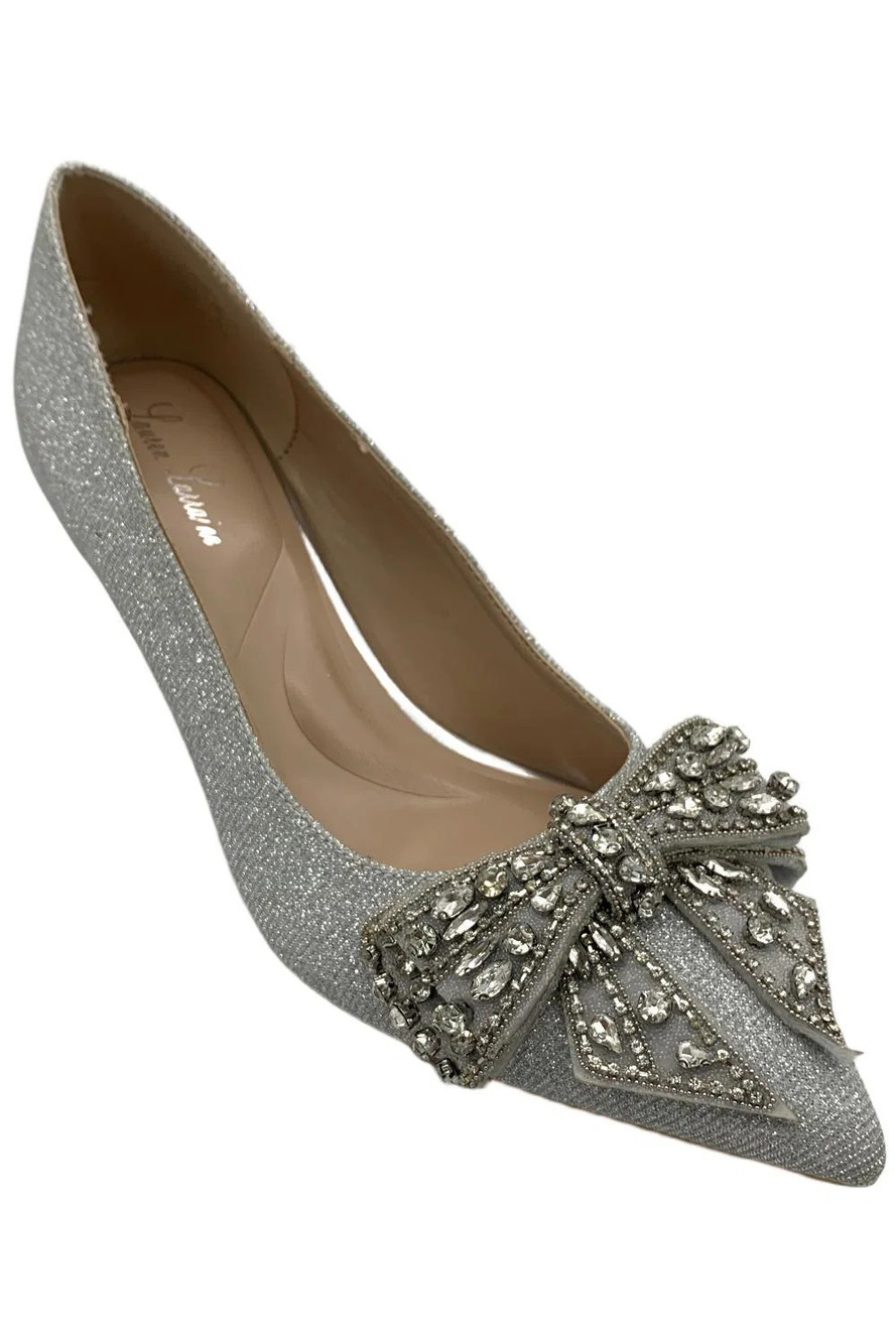 Lauren Lorraine Women's Sherry Heels Silver - Medium